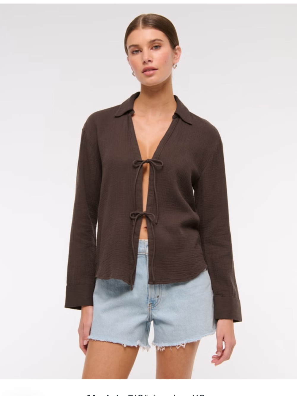 Abercrombie & Fitch Brown Textured Button-Up Shirt